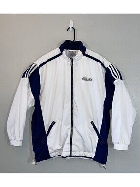 Vintage Adidas Jacket Men’s Size M Windbreaker Full Zip 3 Stripe